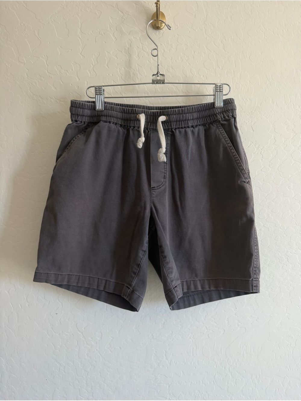 Marine Layer Saturday Beach Elastic Drawstring Shorts Dark Charcoal Grey - Small